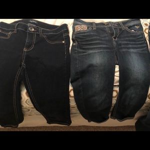 (2) premium crop jeans for girls